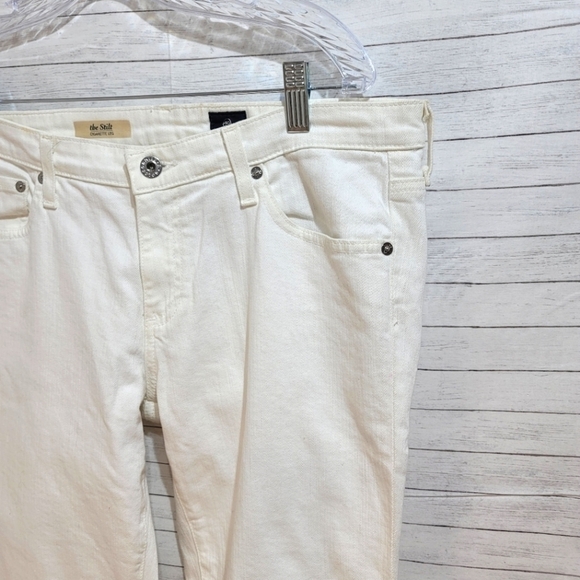 AG ADRIANO GOLDSCHMIED The STLIT CIGARETTE LEG WHITE JEANS, SZ 32 - Picture 5 of 12